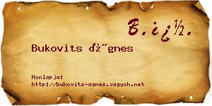 Bukovits Ágnes névjegykártya